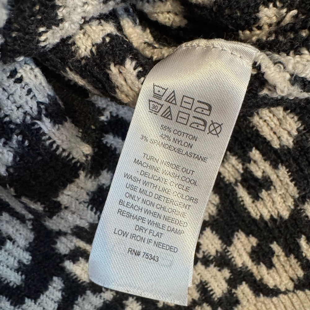 Women's Leopard Print Soft Sweater - Black and Cream - Picture 3 of 6
